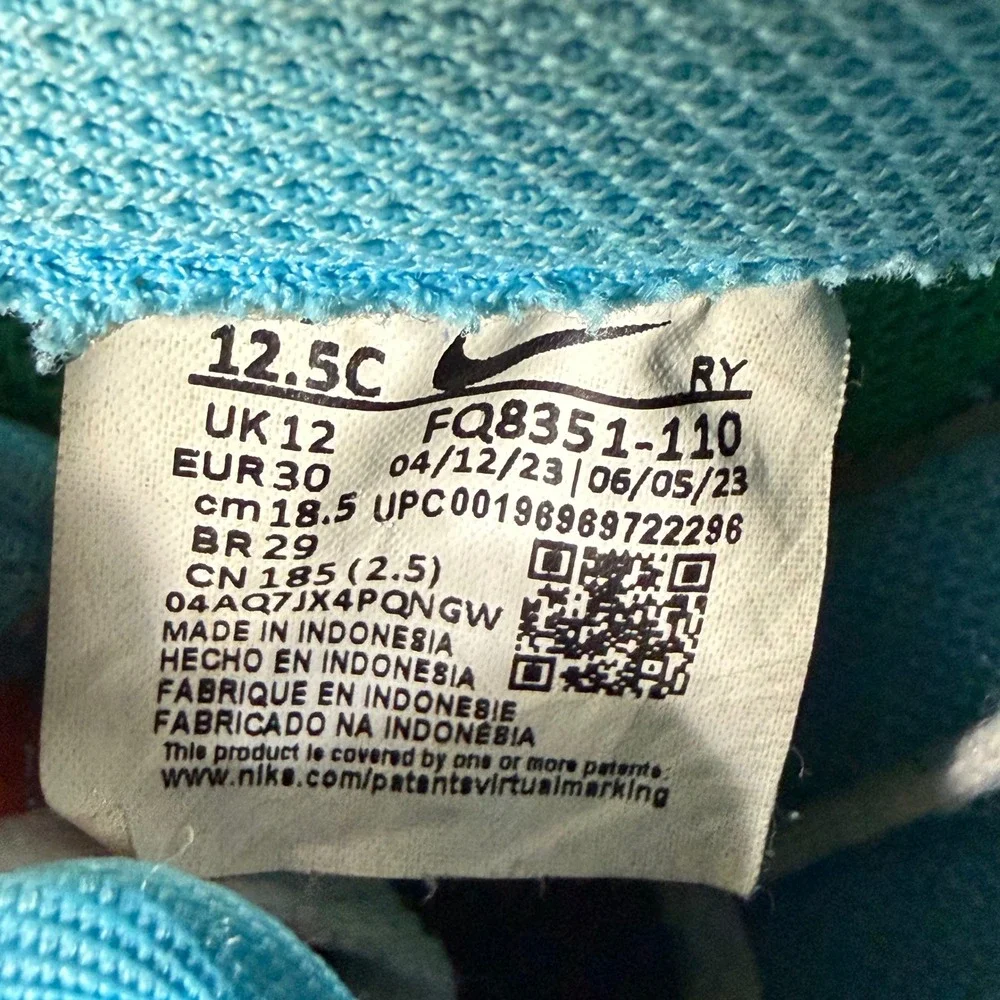 Nike Air Force 1 Low Kids Sneakers Multi-Color Suede Leather FQ8351-110 12.5C